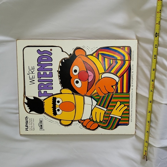 PLAYSKOOL Sesame Street Bert And Ernie Friends 1976 Wooden Puzzle - Picture 3 of 8